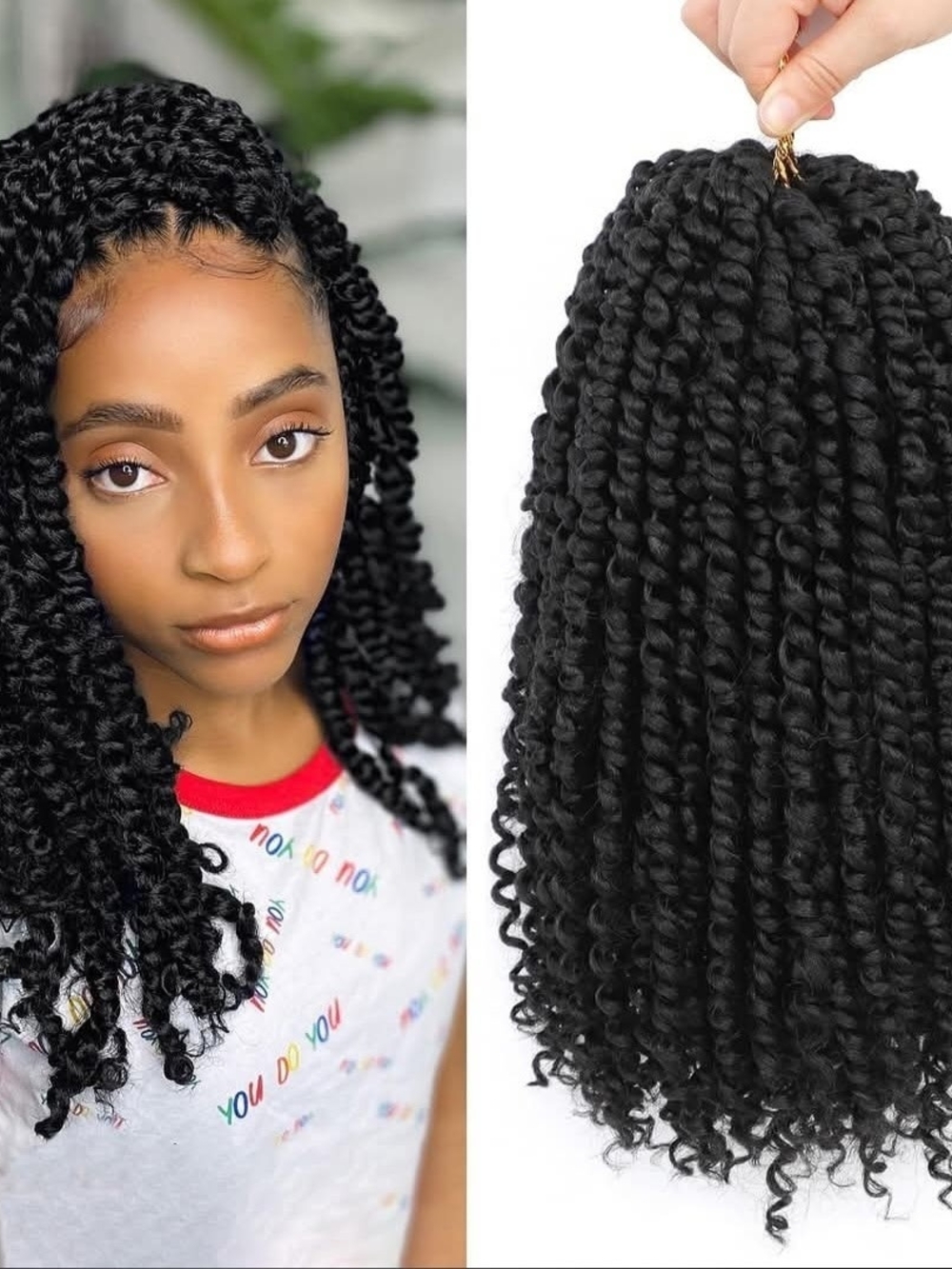 Nice One Pre-Twisted Passion Twist Hair 12 Inch, 112 Strands Short Passion  Hair